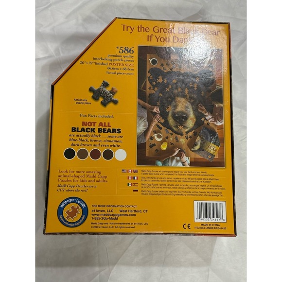 I Am Bear Head Shaped Jigsaw Puzzle 550 PCs by Madd Capp 27" x 26" - Picture 2 of 6